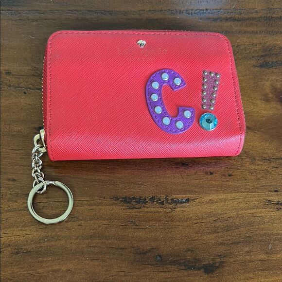 Kate spade Red Wallet with Purple and Blue Accents key holder - Picture 1 of 13